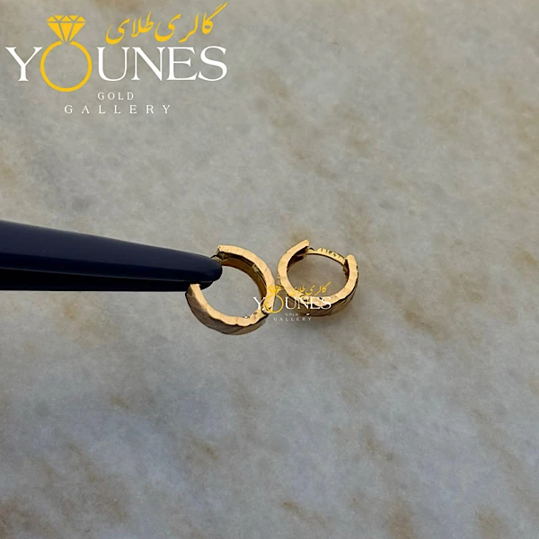 گوشواره حلقه ای تراش دار طلا